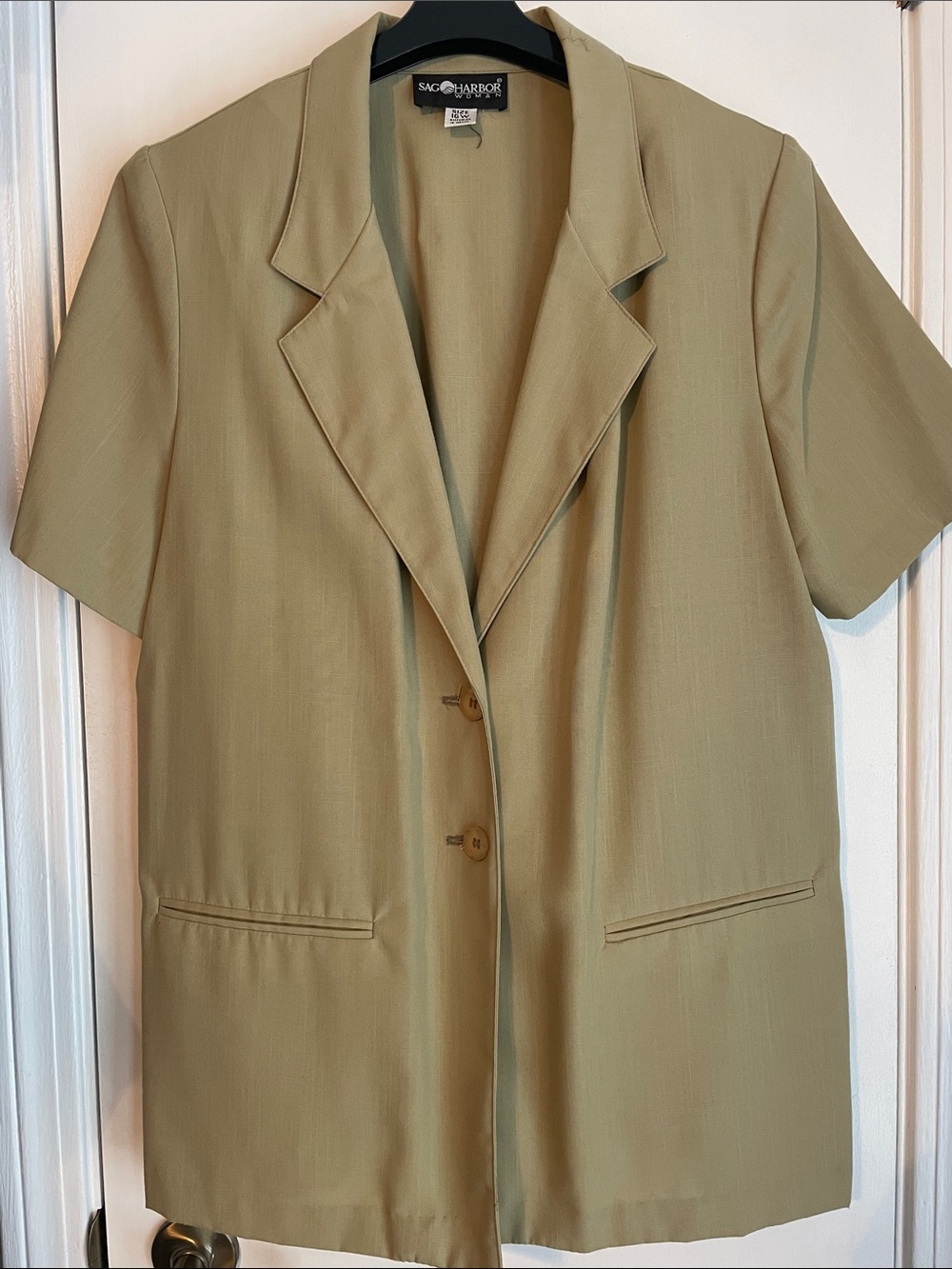Vintage Sag Harbor Short Sleeve Blazer in Olive